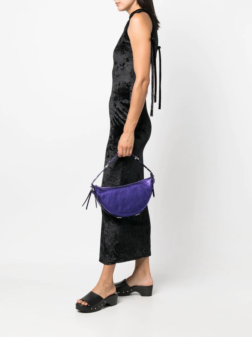 pebble-texture leather shoulder bag - 2