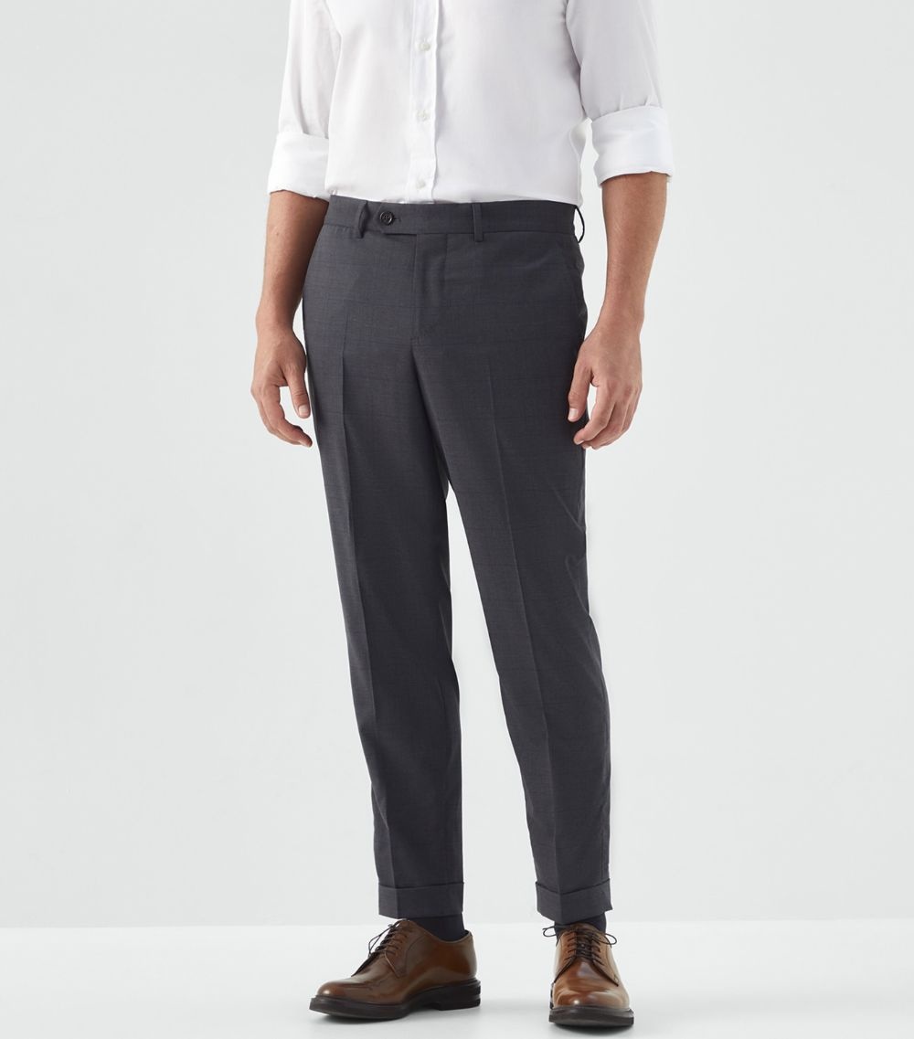 Virgin wool pleated trousers