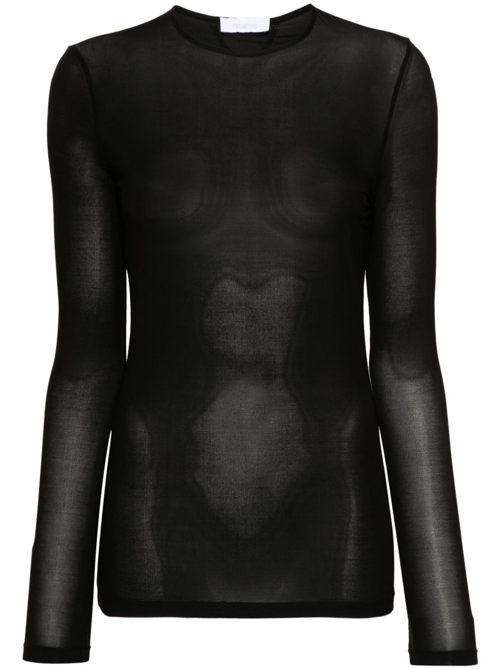 semi-sheer long-sleeve T-shirt - 1