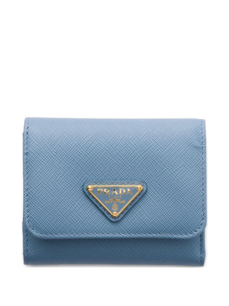 small triangle-logo leather wallet 1
