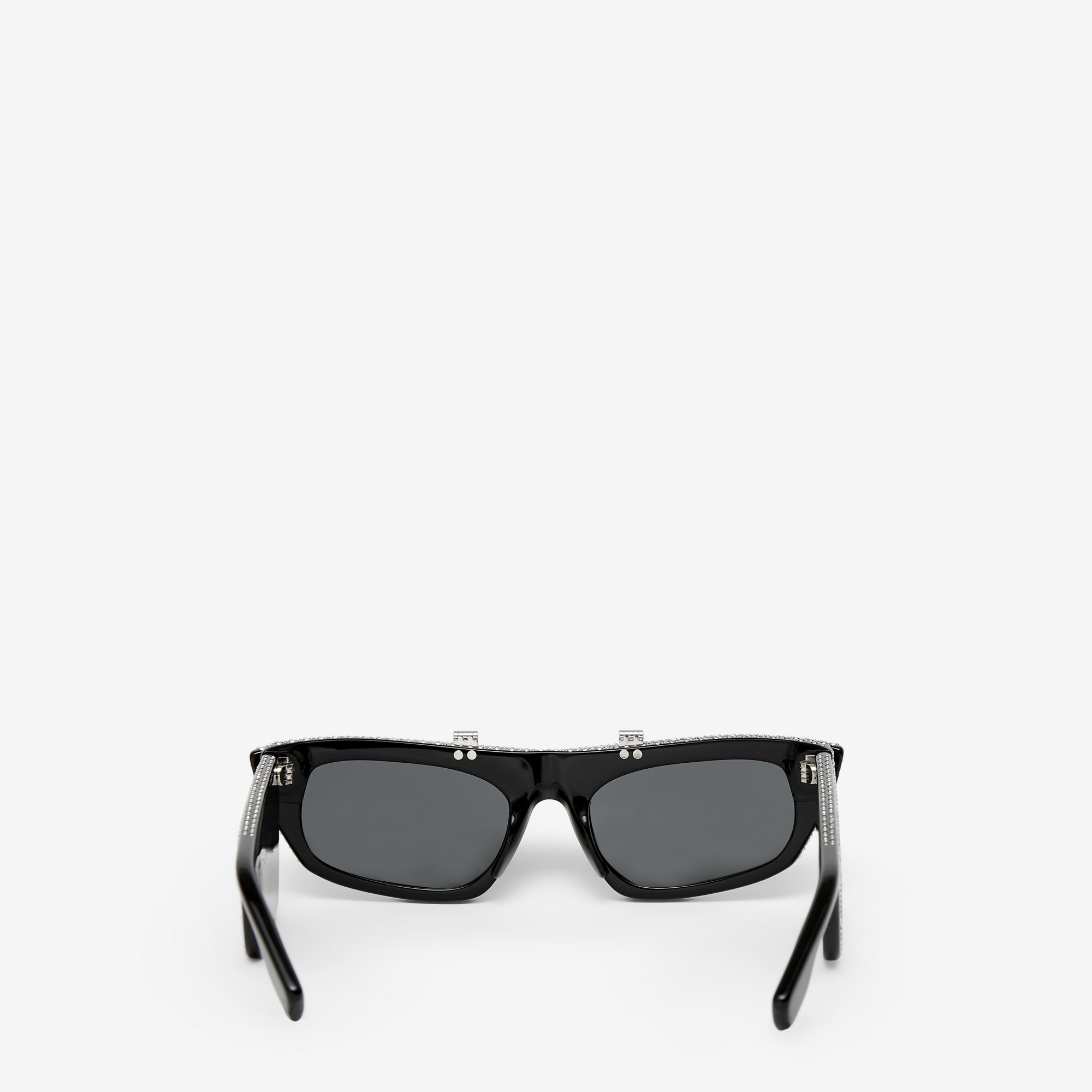 Crystal Flip-up Cat-eye Frame Palmer Sunglasses - 3