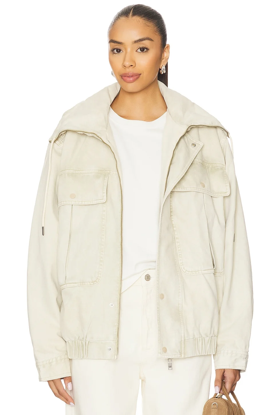 Denim Utility Puffer Jacket - 1
