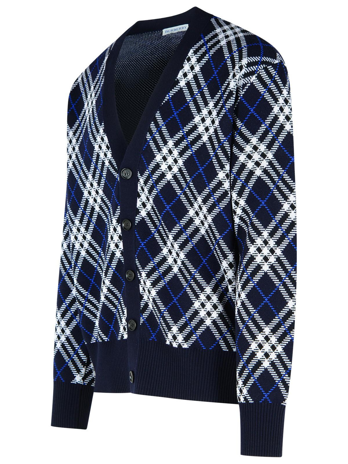 Burberry 'George' Blue Wool Cardigan Men - 2