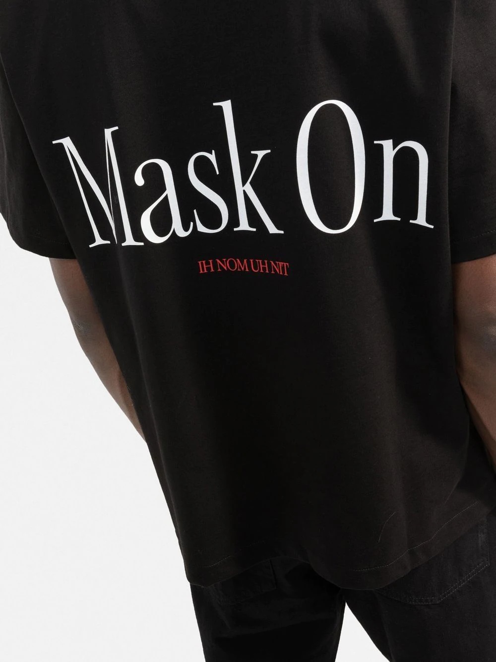 mask-print short sleeve T-shirt - 5