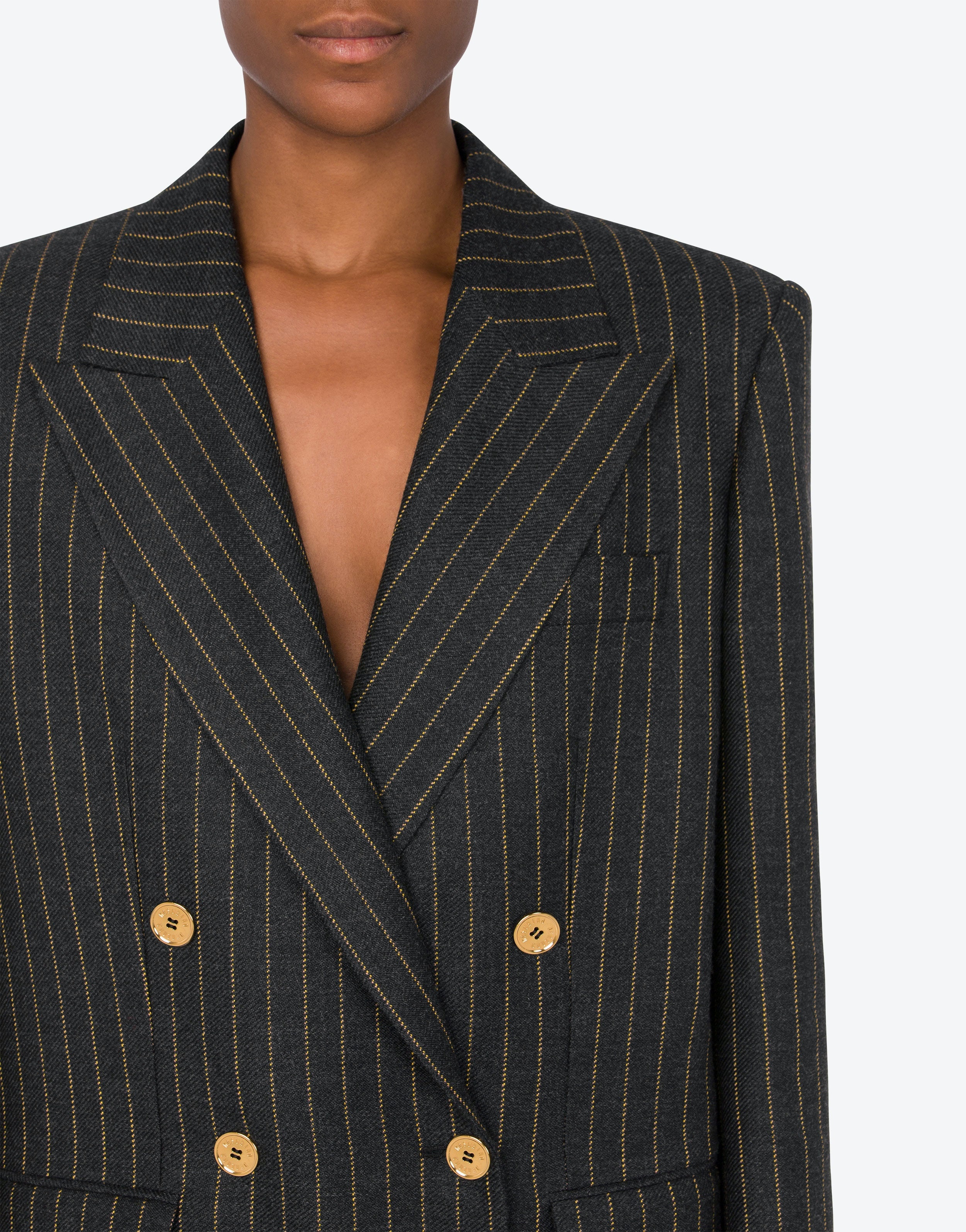 PINSTRIPE OVERSIZED WOOL JACKET - 4