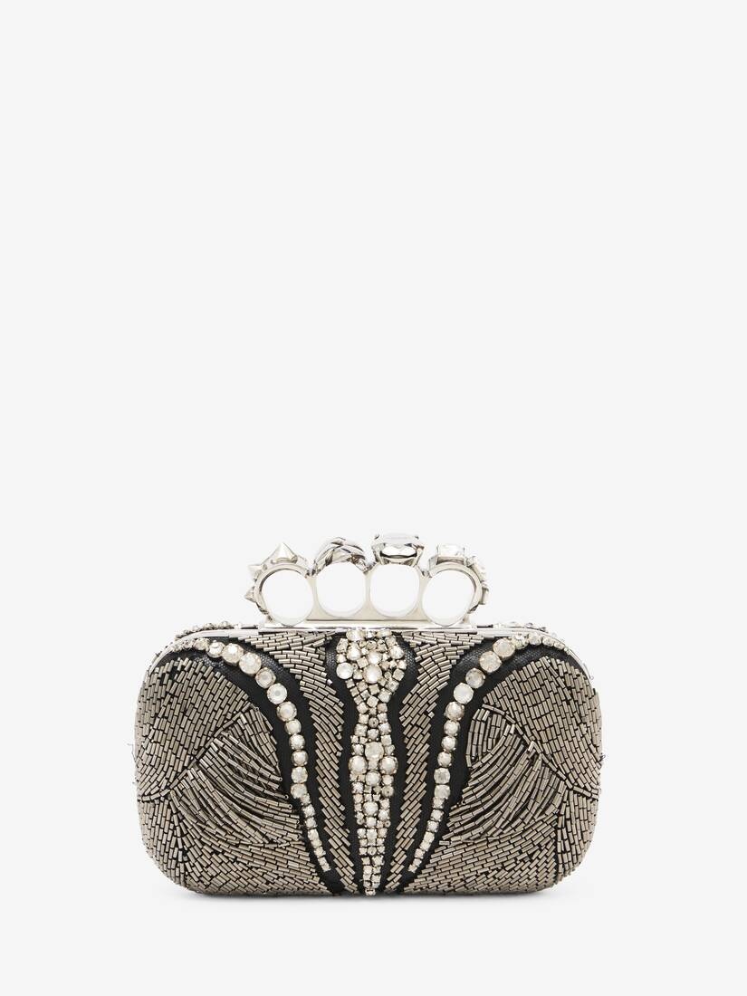 Women's Knuckle Clutch in Silver - 4