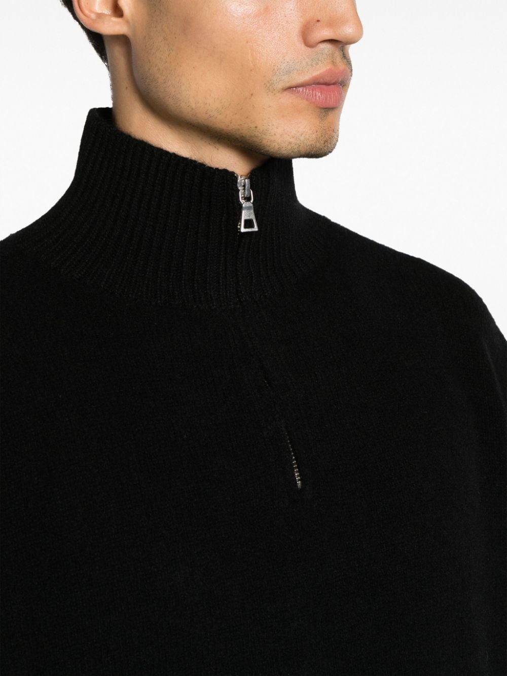 half-zip cashmere jumper - 5
