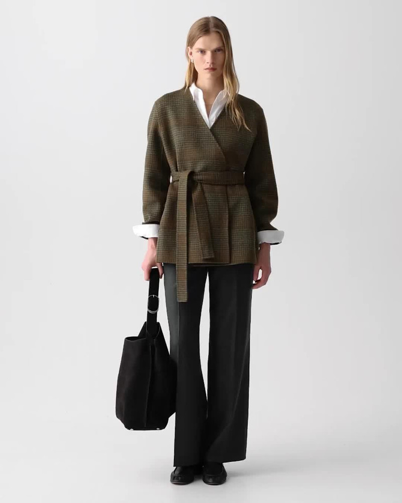 Cardigan Jacket in Plaid Wool-Cashmere 7