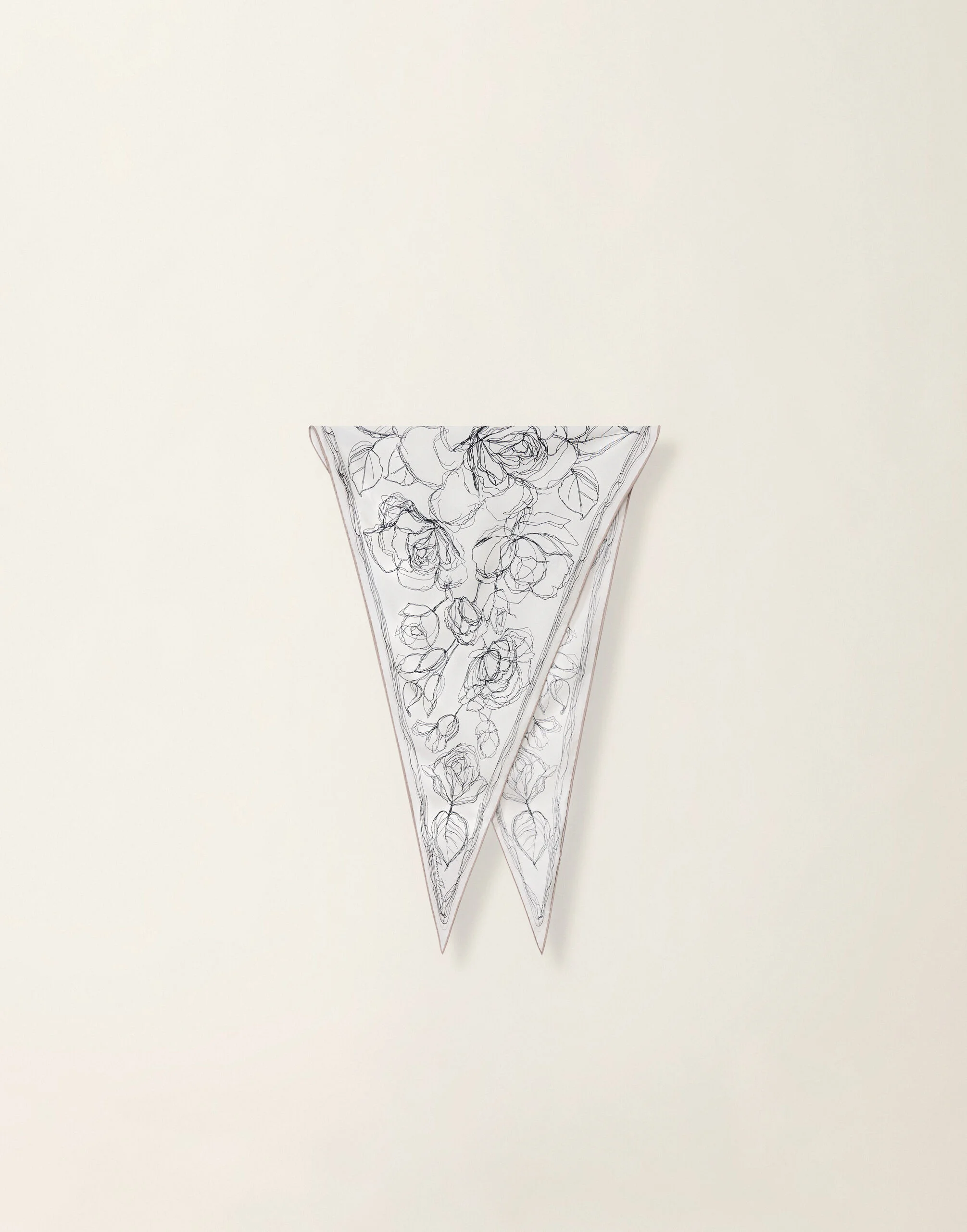 Silk twill diamond scarf, white - 1