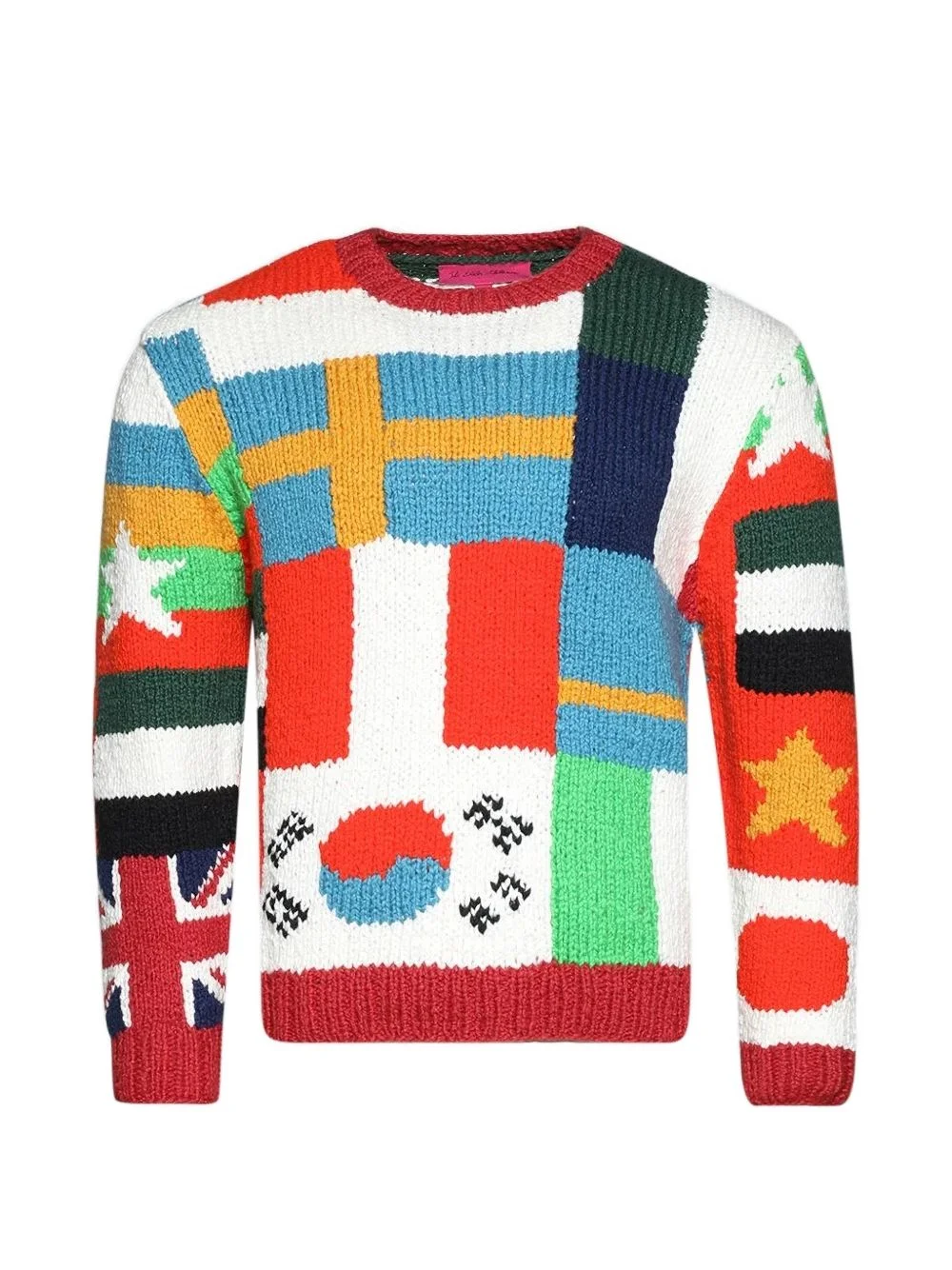 flag crew-neck sweater - 1