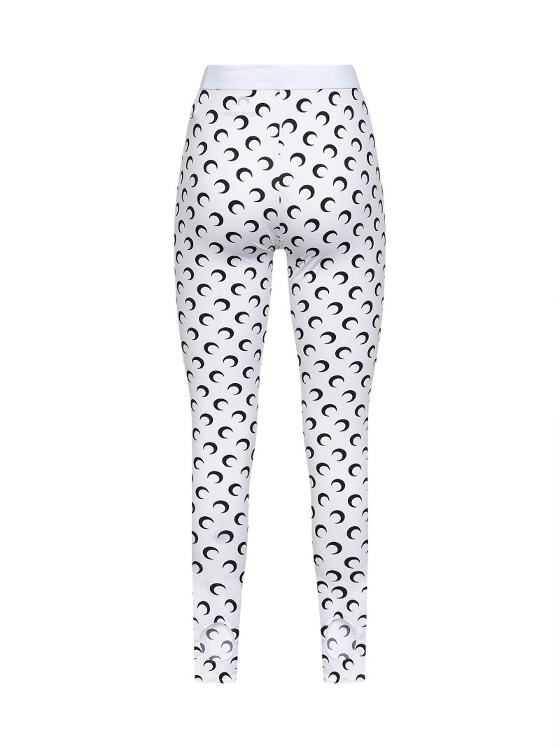 Marine Serre Optical white Moon print recycled jersey leggings outlook