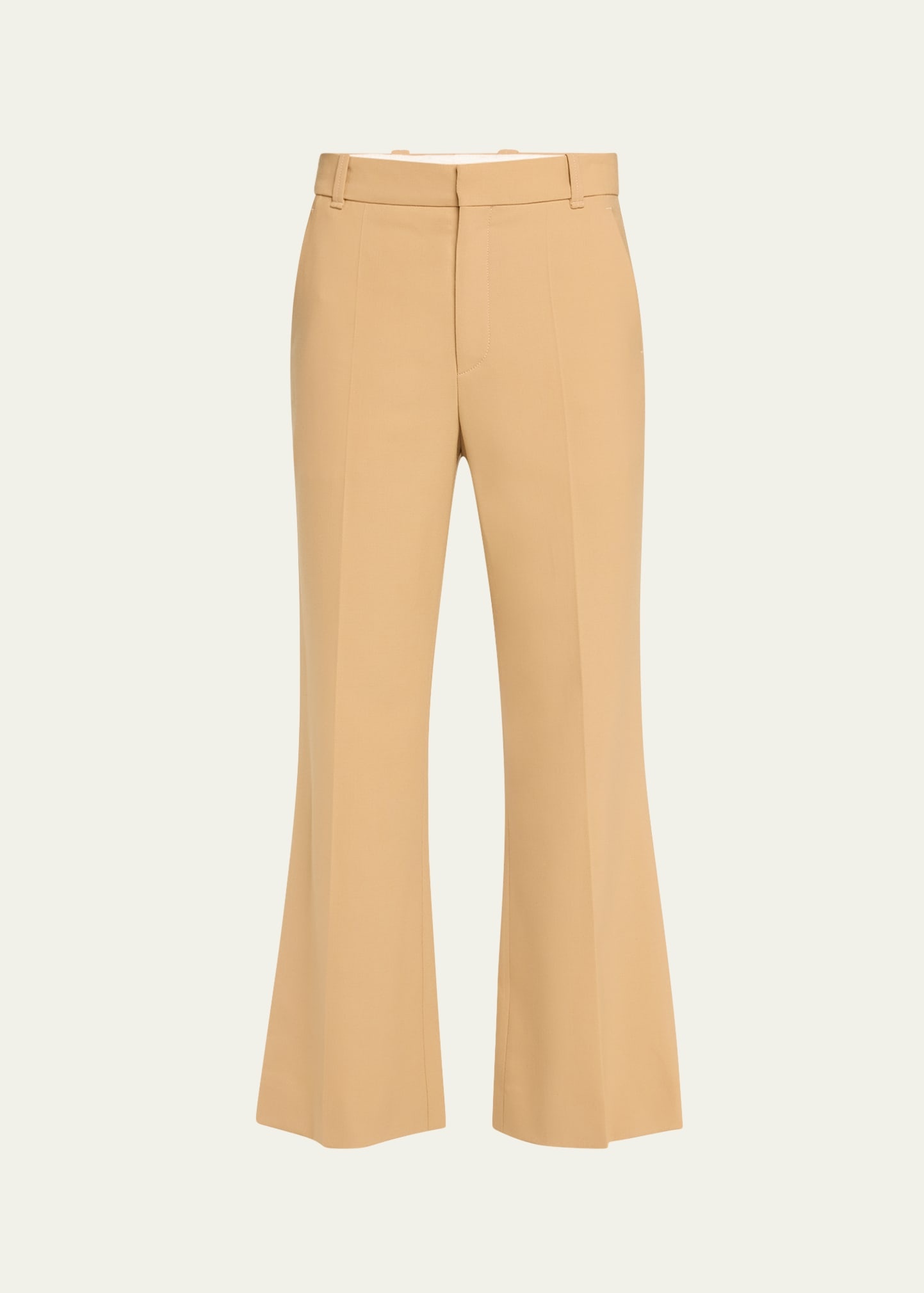 Flare Stretch Wool Crop Trousers - 1