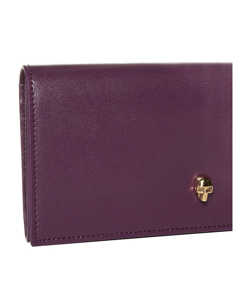 Alexander McQueen Bordeaux Shoulder Wallet With Gold Skull outlook