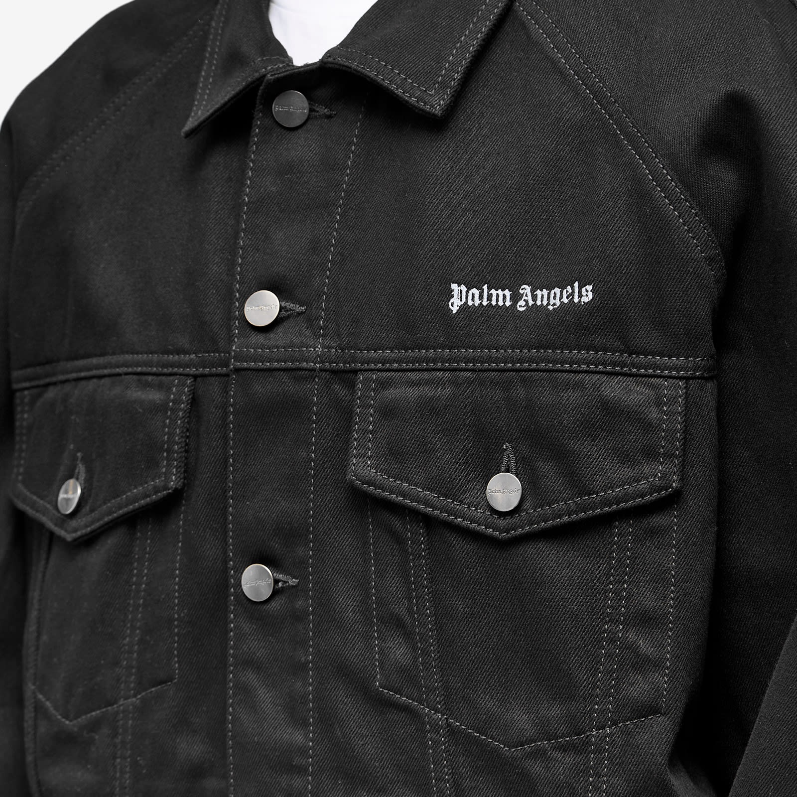 Palm Angels Back Logo Denim Jacket - 5