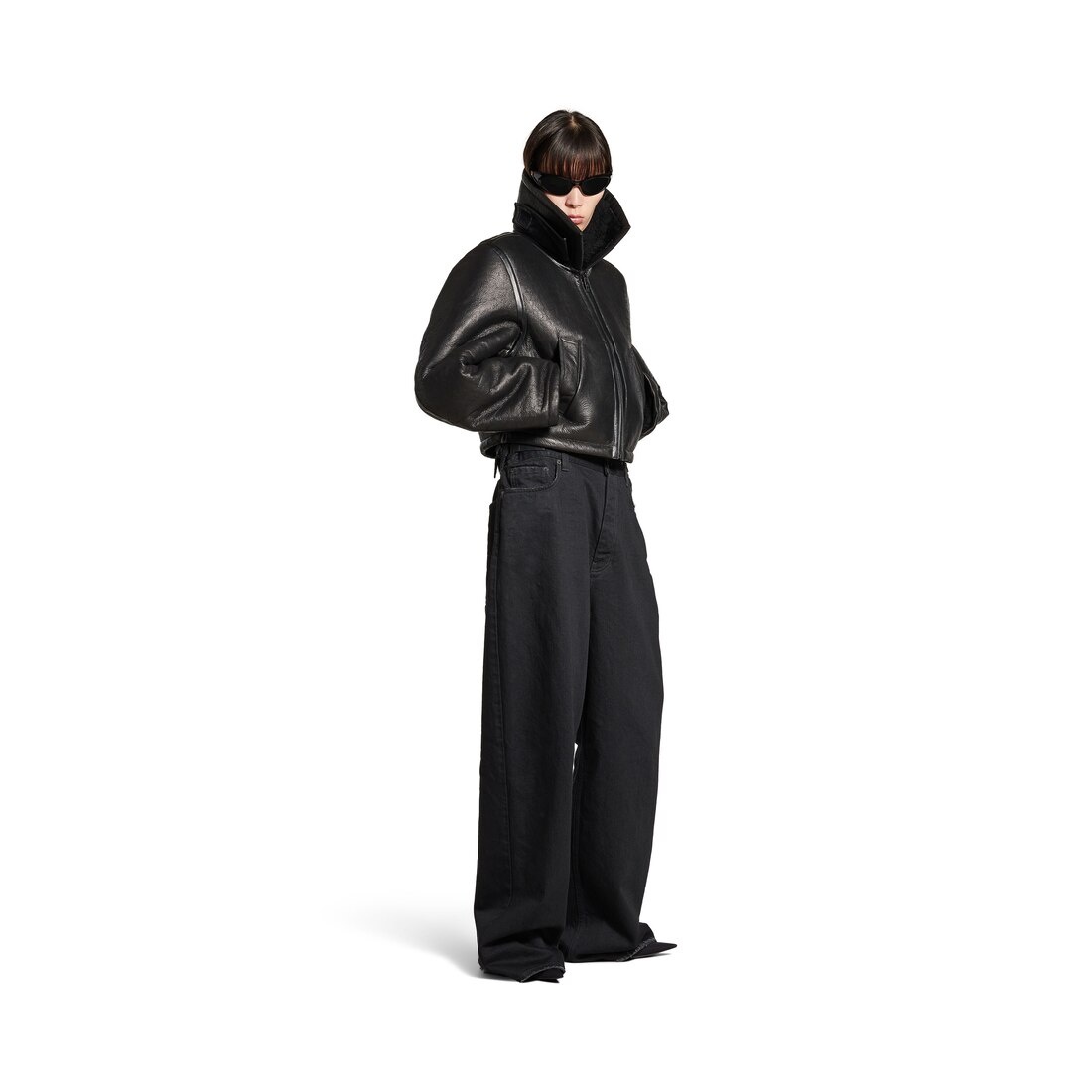 Women's Aviator Jacket in Black - 2