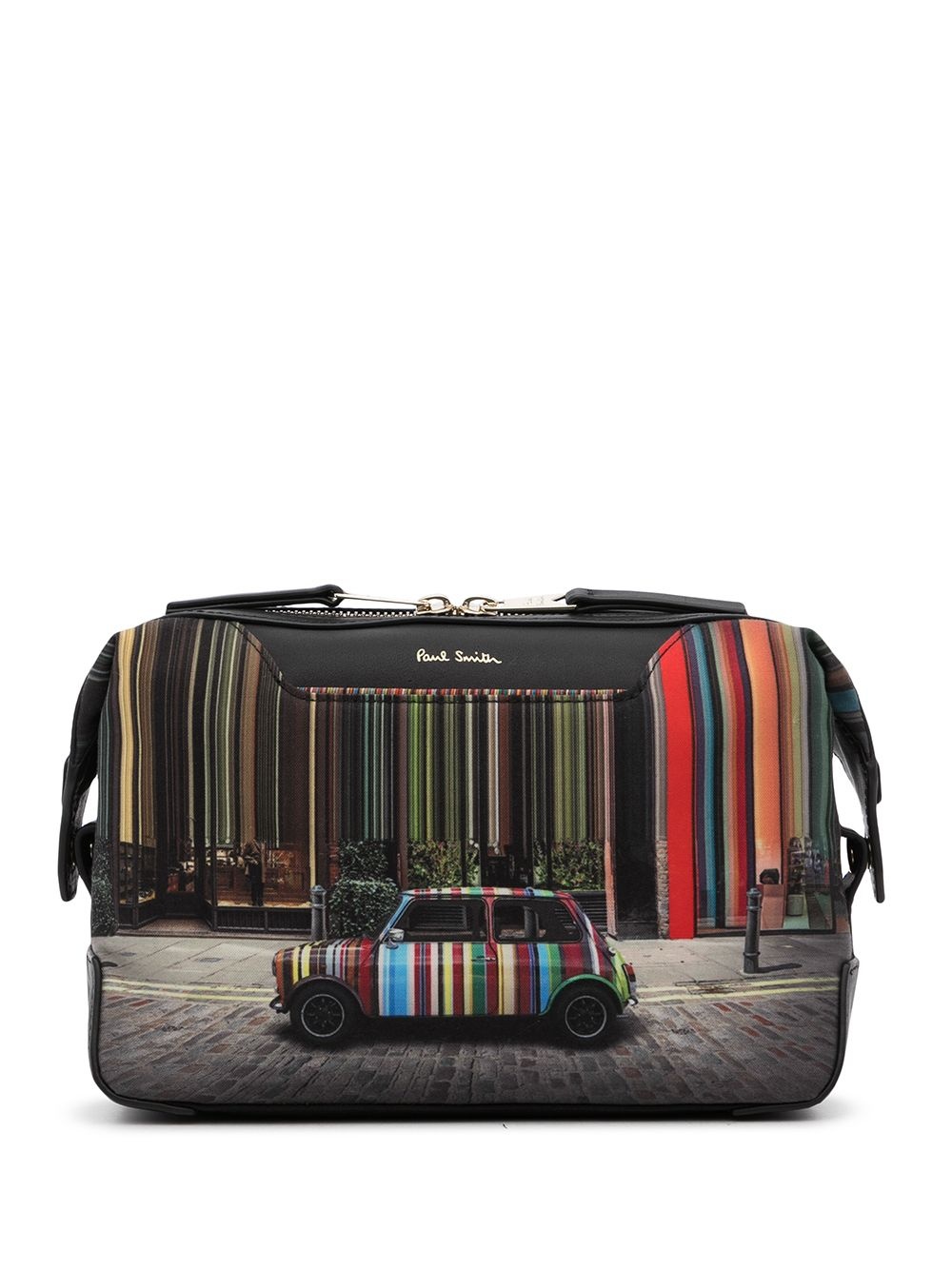 car stripe-print wash bag - 1