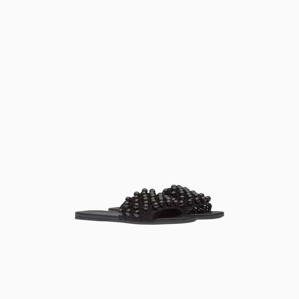 Cotton crochet slides - 1