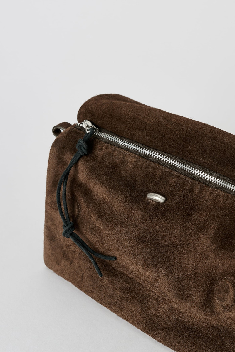 Necessity Bag Wenge Brown Wet Suede 3