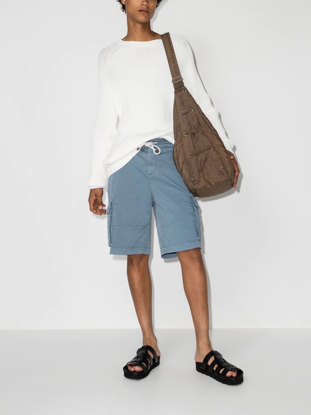 straight-leg cotton cargo shorts - 4