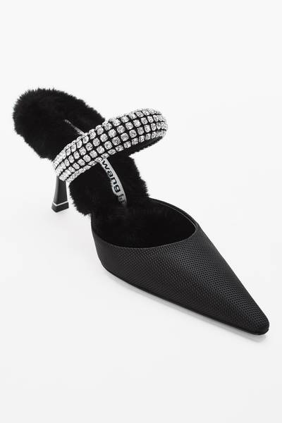 Alexander Wang GRACE85 CRYSTAL MULE IN NYLON & FAUX FUR outlook