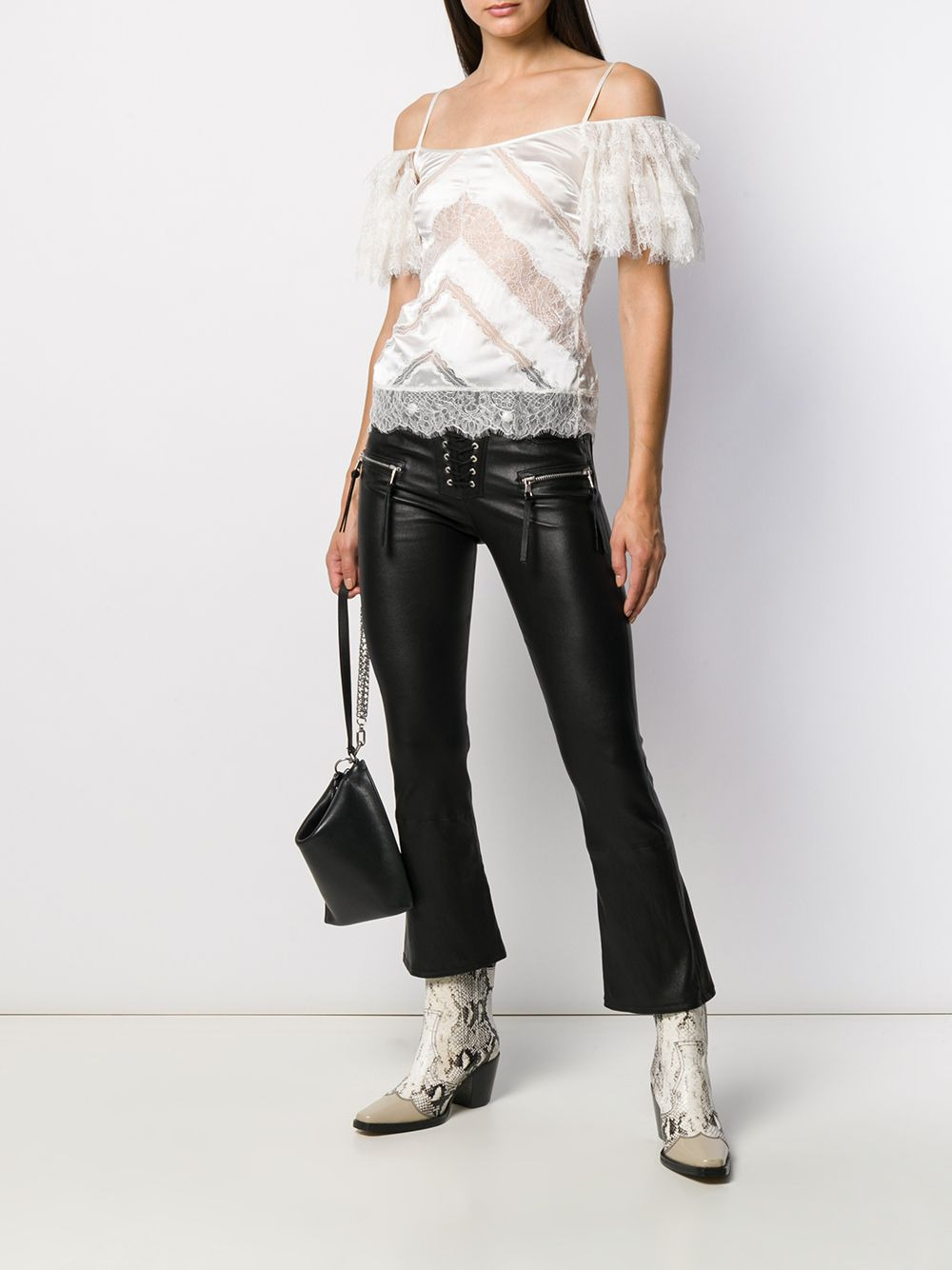 flared cropped trousers - 2