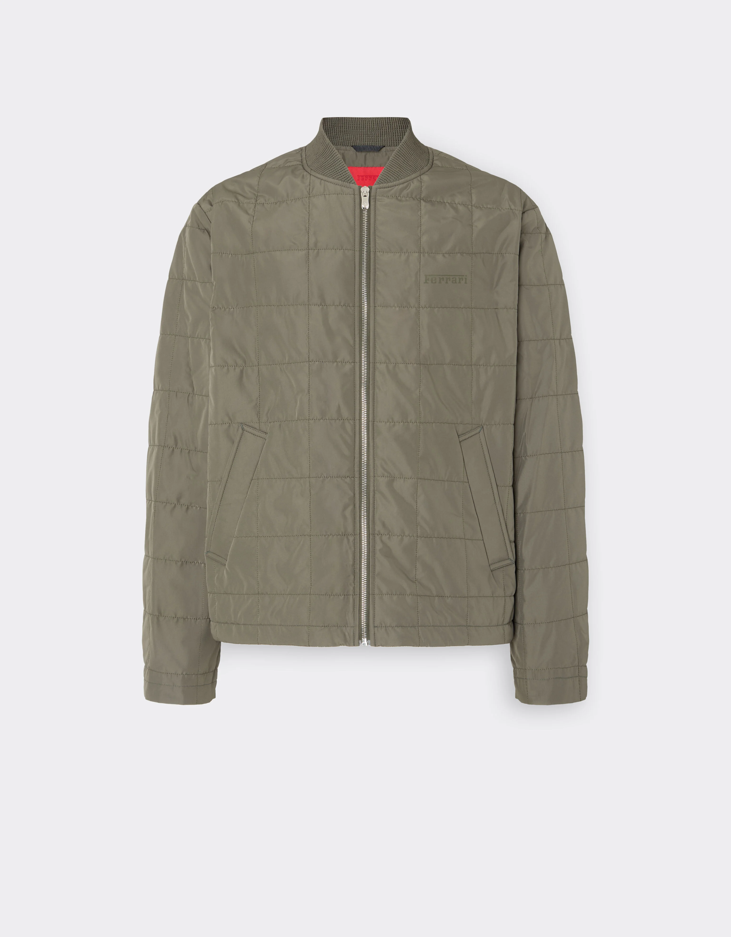 Technical Nylon Bomber Jacket with 7x7 Check - 1