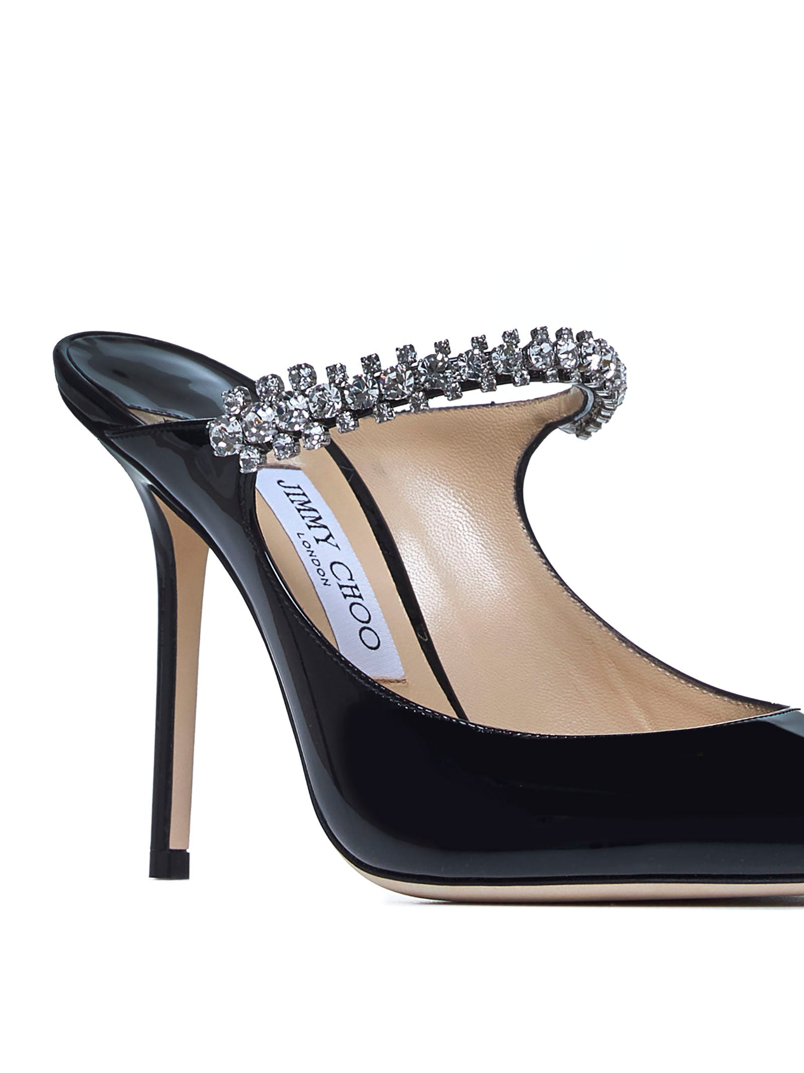 Bing crystal-embellished patent leather mules - 4