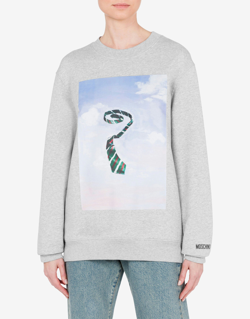 Moschino SWEATSHIRT IN ORGANIC COTTON CECI N'EST PAS UNE CRAVATTE outlook