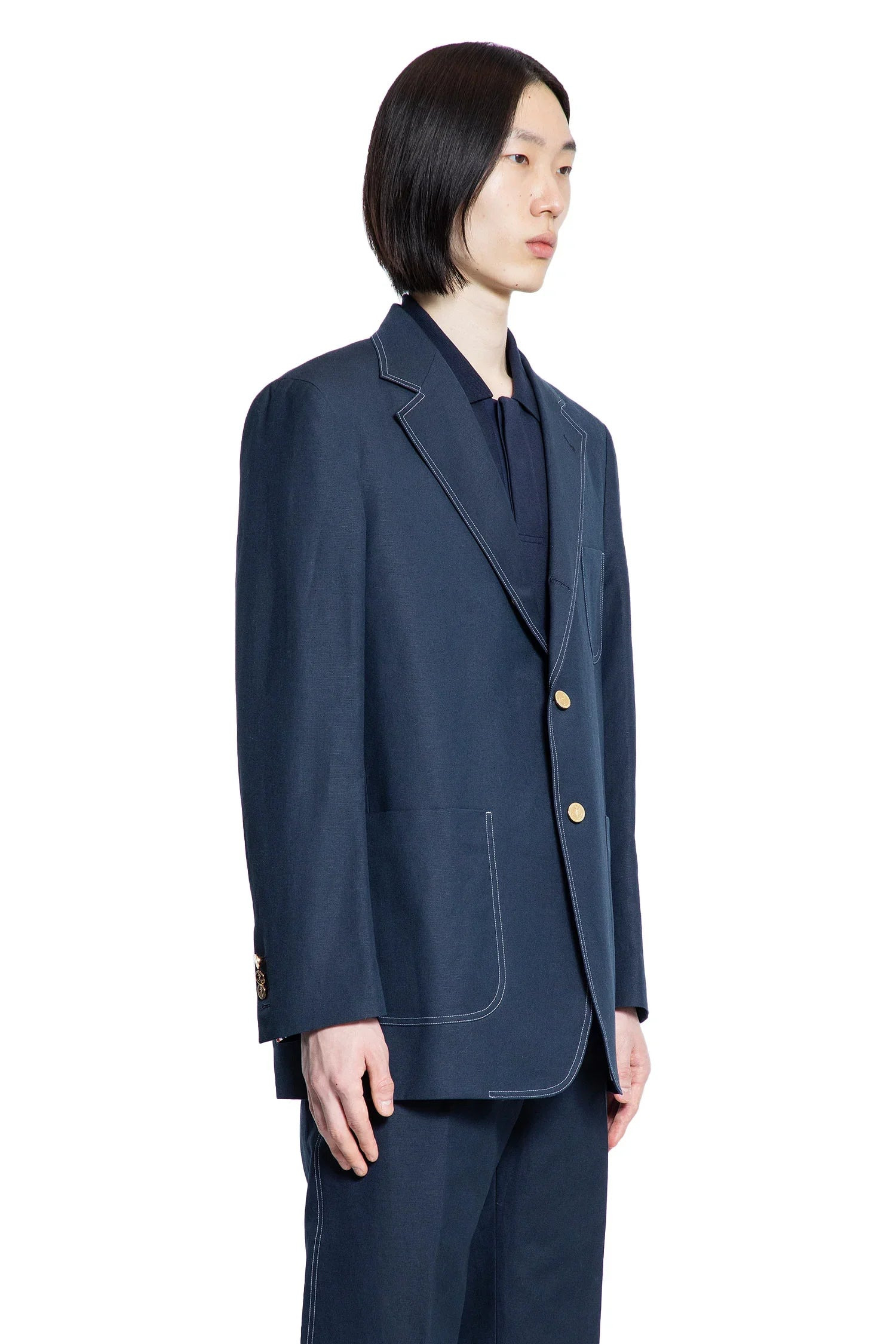Elongated-Soft-Cotton-Linen-Blazer - 2