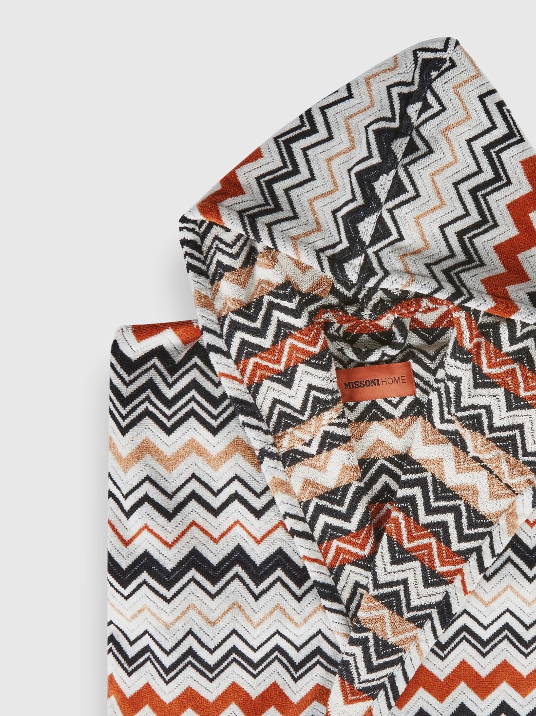 Bernard bathrobe in cotton terry with zigzag pattern - 3