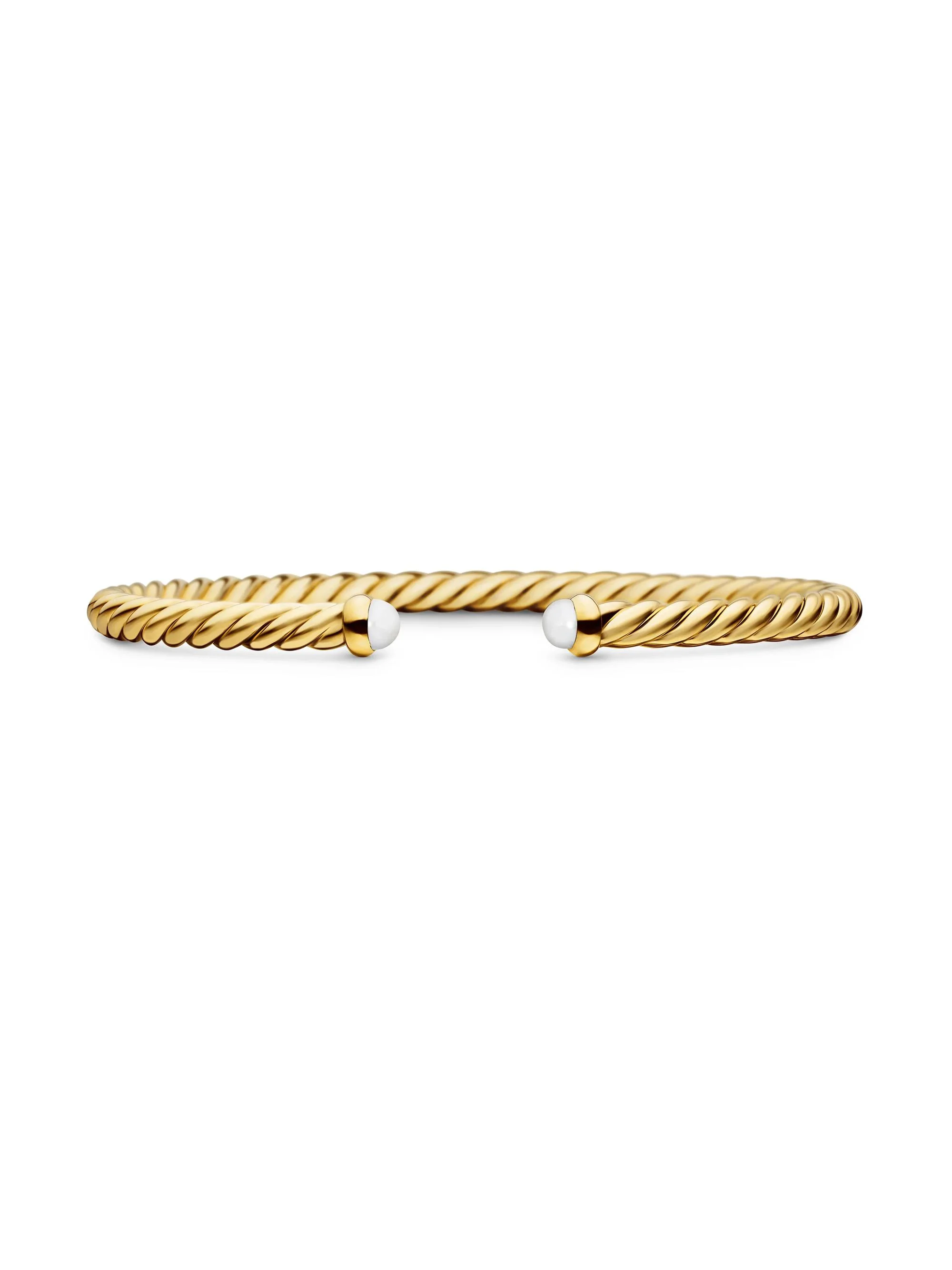 Women's Modern Cablespira Bracelet in 18K Yellow Gold - Pearl - 1