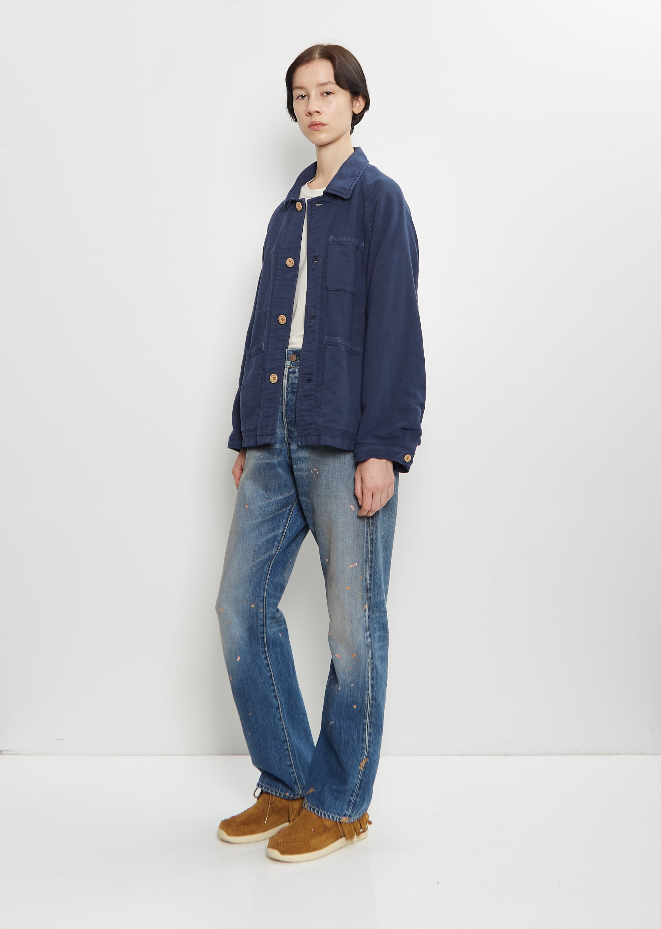 Coverall Moleskin Jacket — Blue - 4