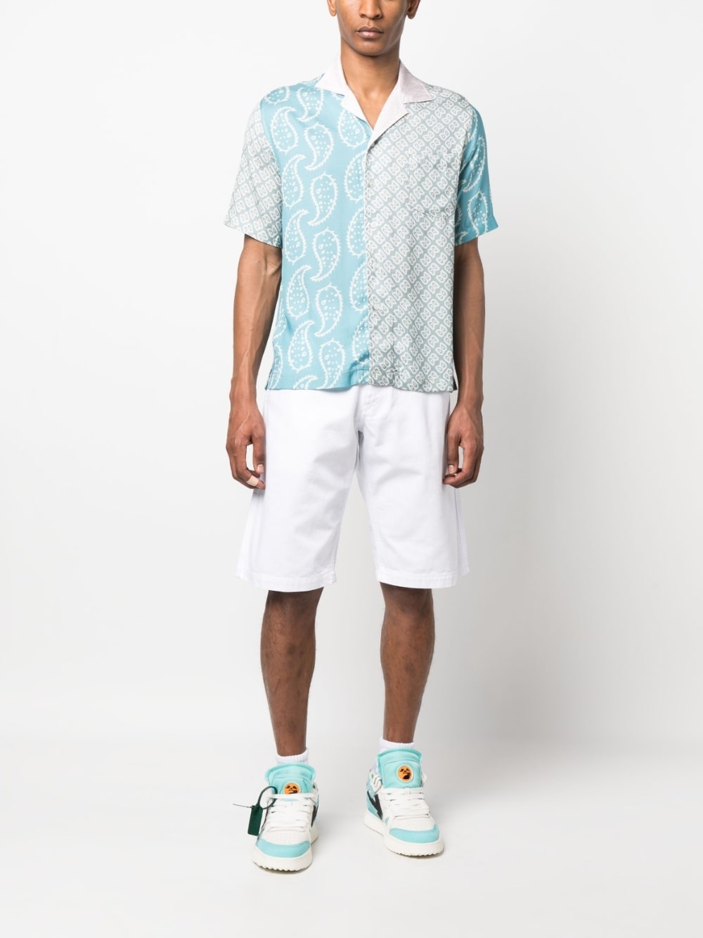 bandana-print short-sleeved shirt - 2