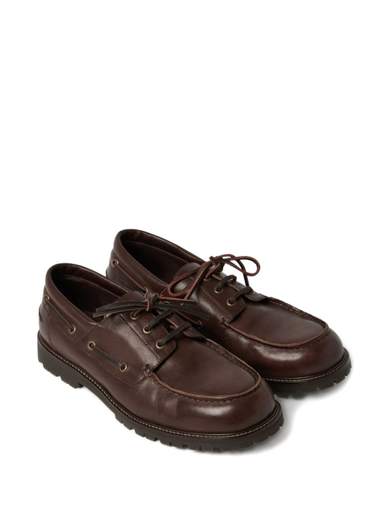 Studio Nicholson raw-cut guston leather boat shoes outlook