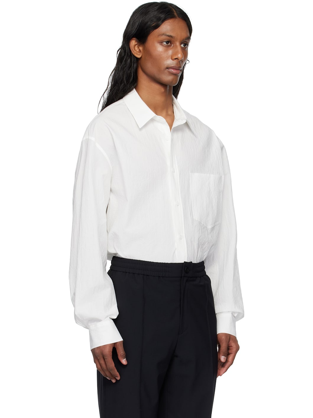 White 'Solid' Back Logo Applique Shirt - 2