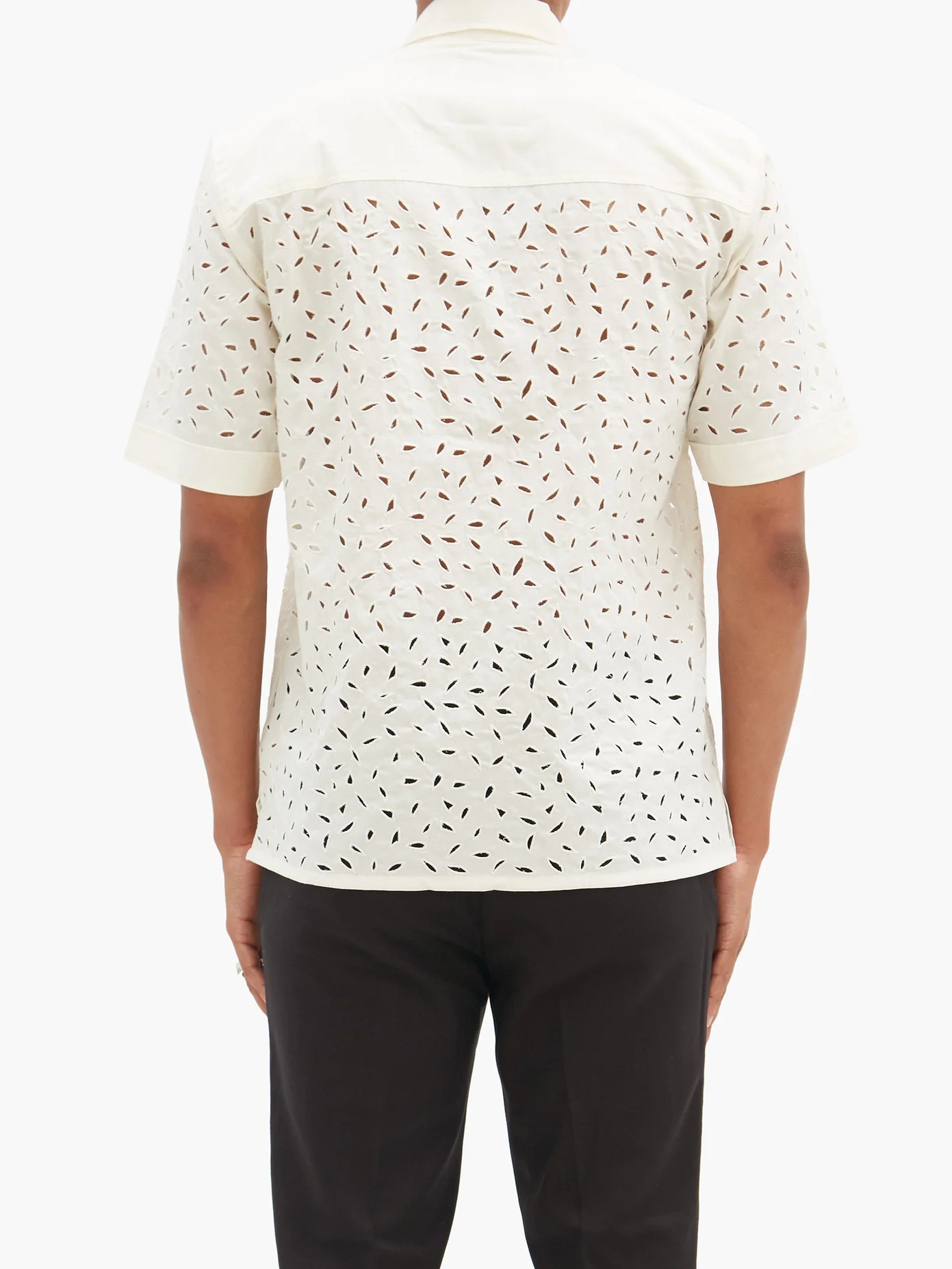 Broderie-anglaise cotton-poplin shirt - 5