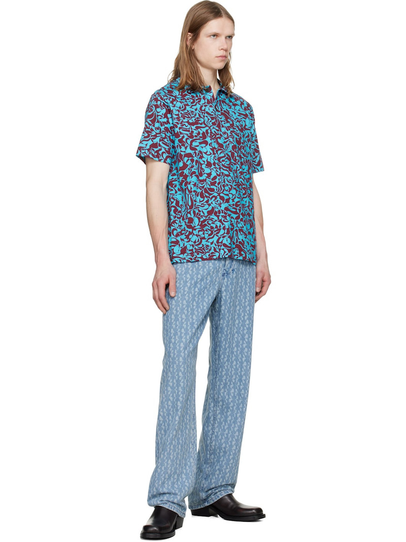 Dries Van Noten Blue Printed-Graphic Jeans outlook