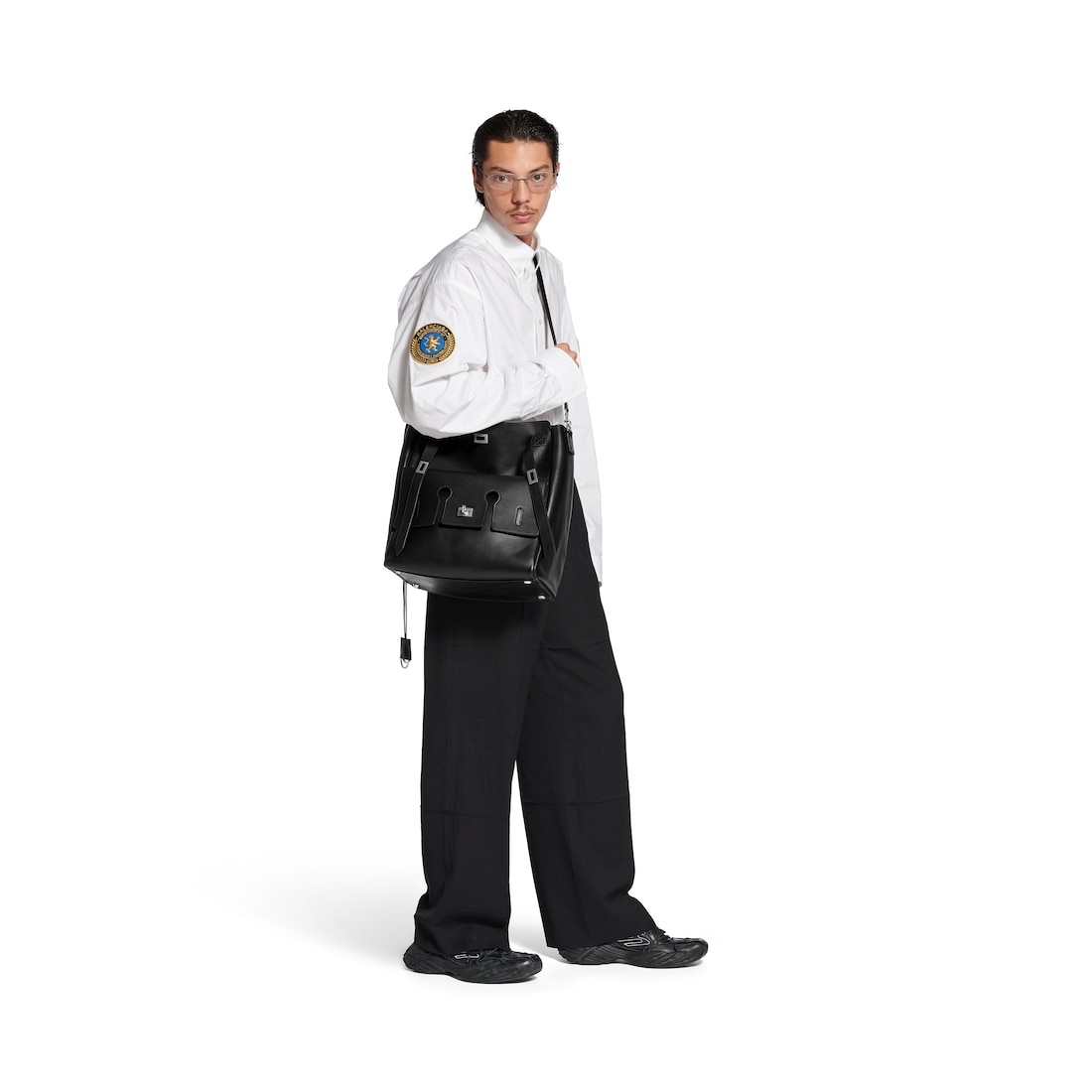 Men's Bel Air Hobo Messenger Bag in Black - 5
