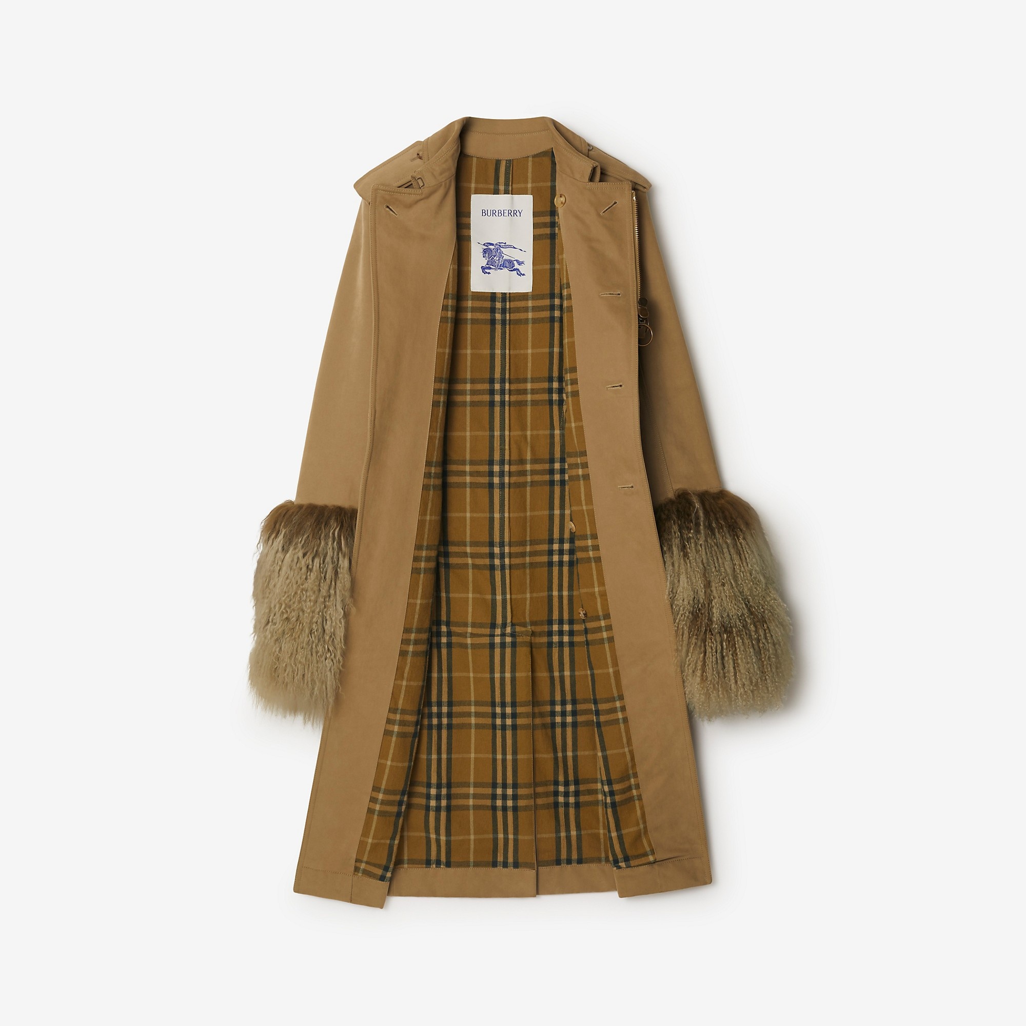 Long Cotton Nylon Trench Coat - 5