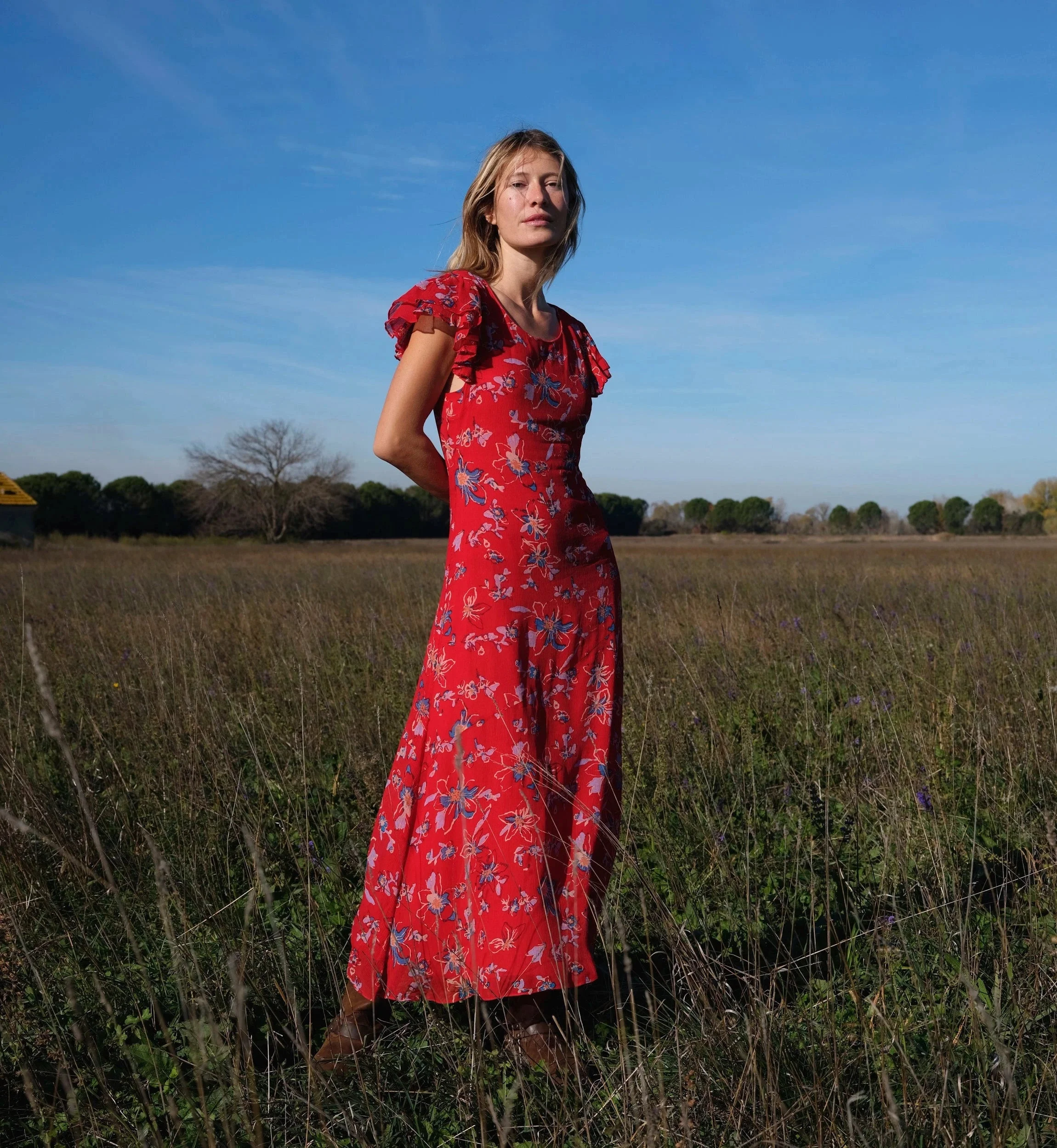 ROXANNE ANKLE DRESS | FIORE ROSSO - 1