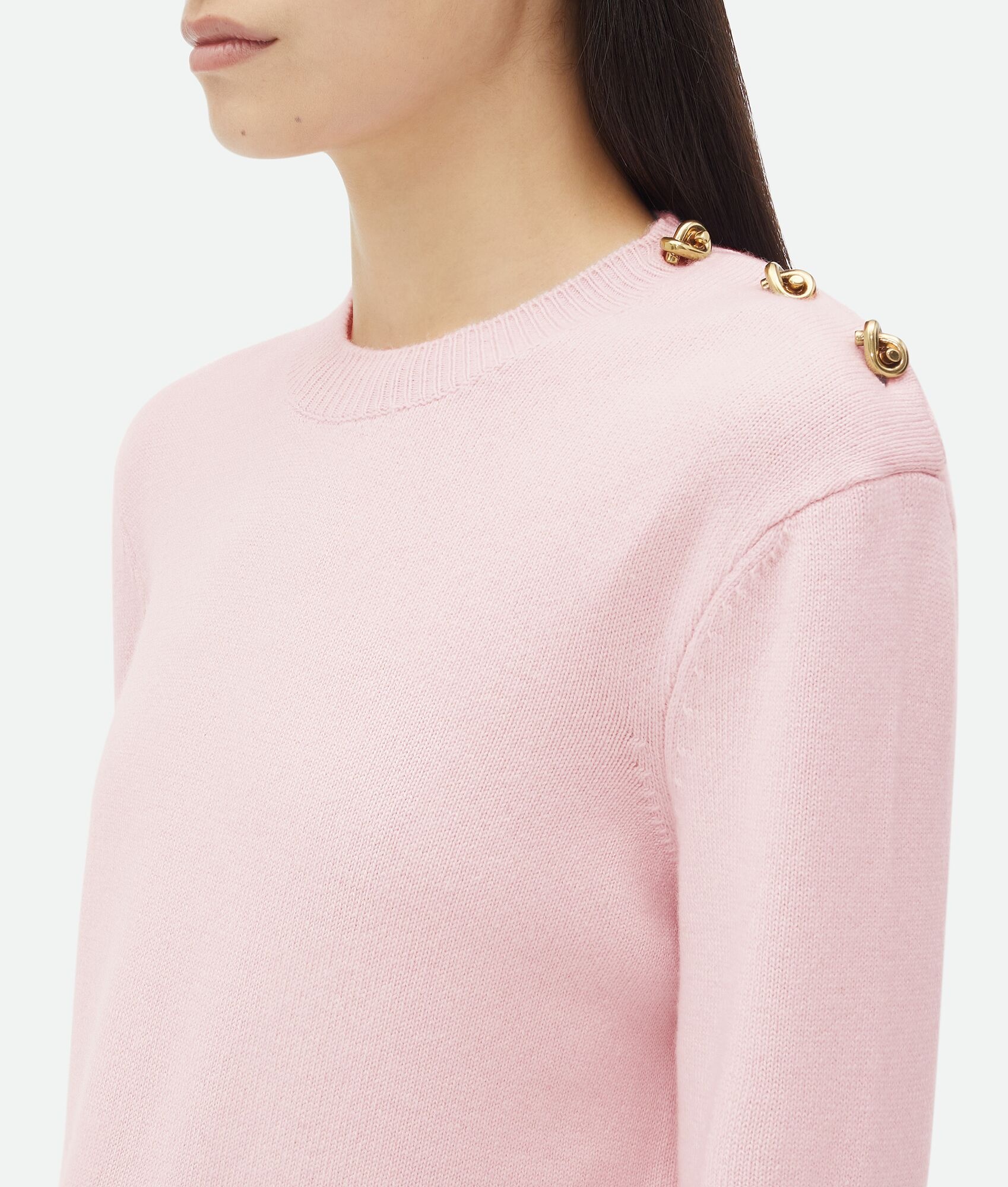 Cashmere Sweater With Knot Buttons - 4