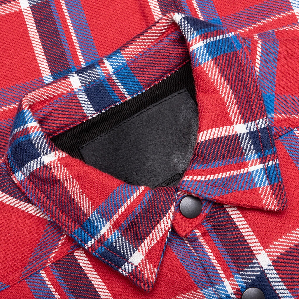 CROPPED OUTERSHIRT - RED PLAID - 4