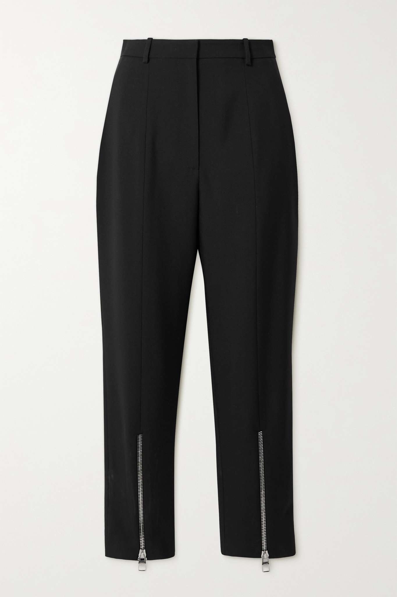 Zip-detailed wool slim-leg pants - 1