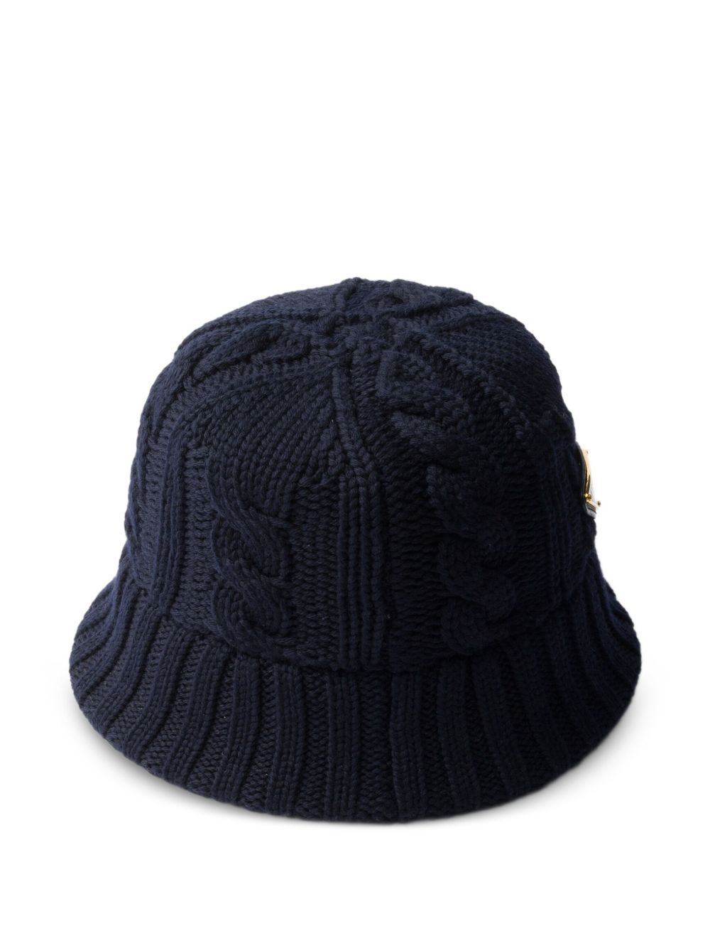 cable-knit enamel-triangle logo bucket hat - 5