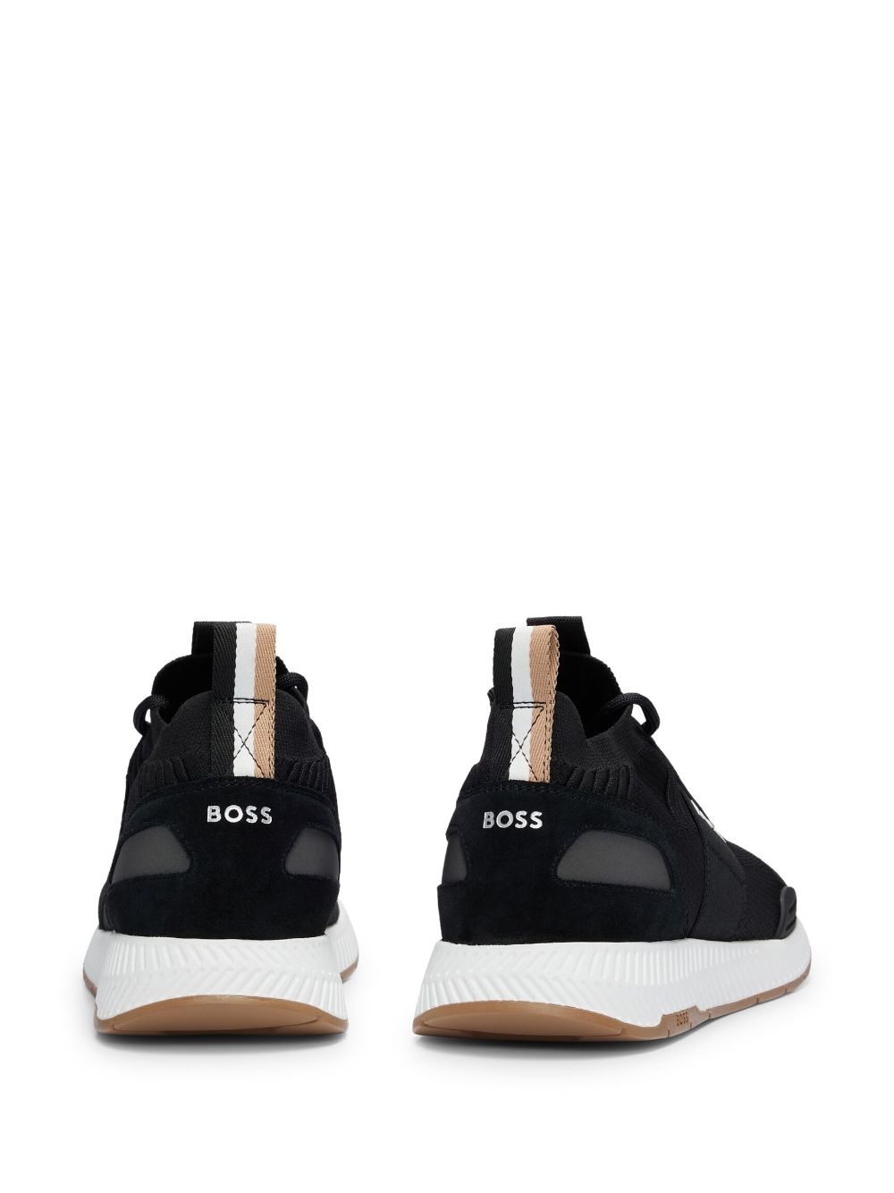 knitted-upper low-top sneakers - 3