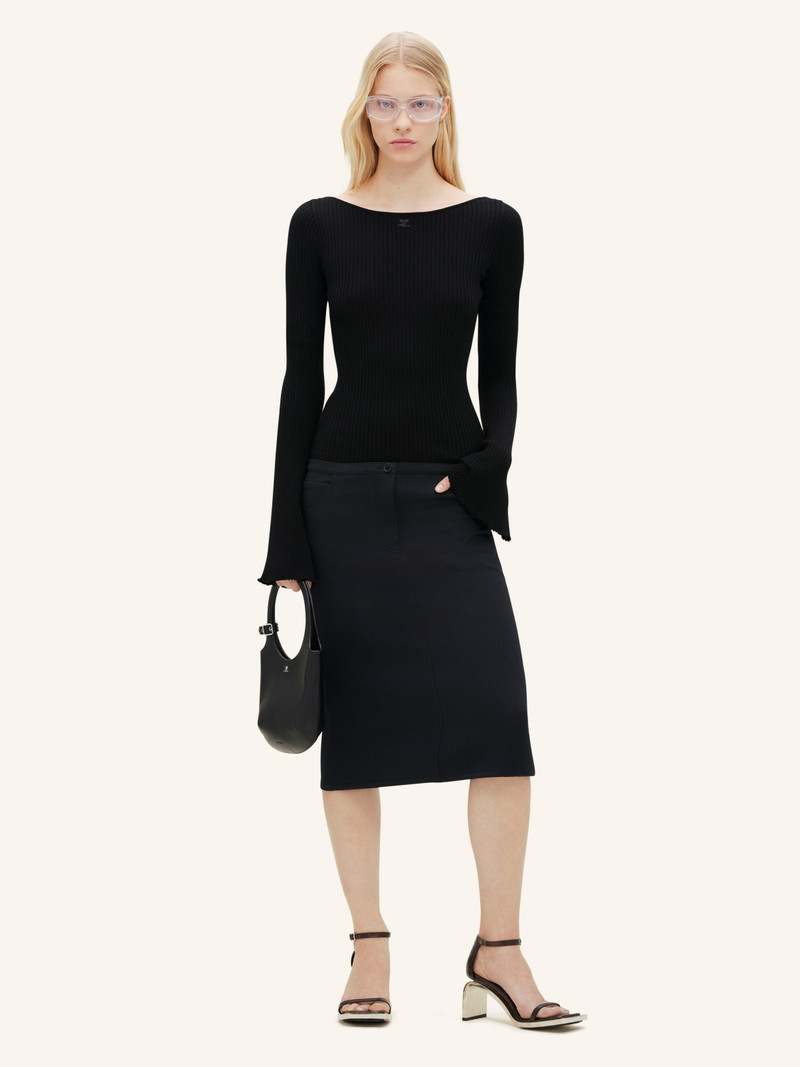 courrèges BOAT NECK RIB KNIT SWEATER outlook