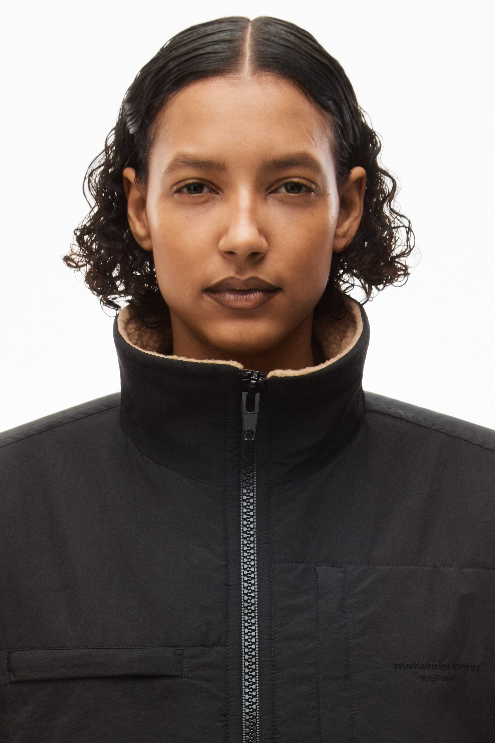 NYLON COMBO JACKET IN PLUSH DOUBLE FLEECE - 4