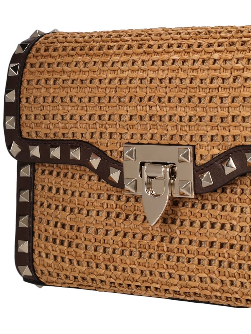 Small Rockstud raffia effect bag - 3