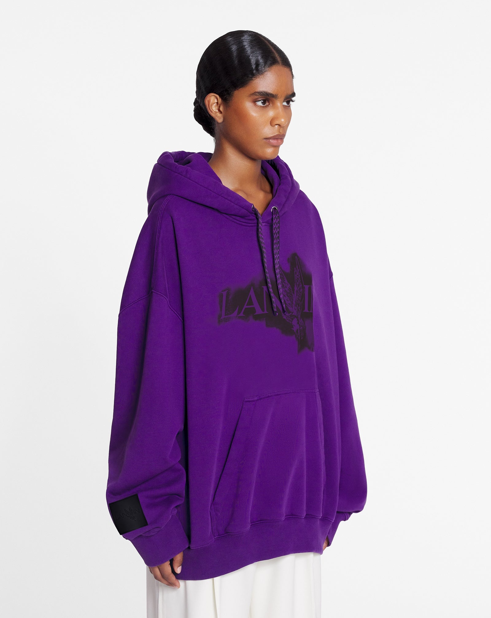 LANVIN X FUTURE UNISEX BAGGY HOODIE WITH EAGLE PRINT - 3