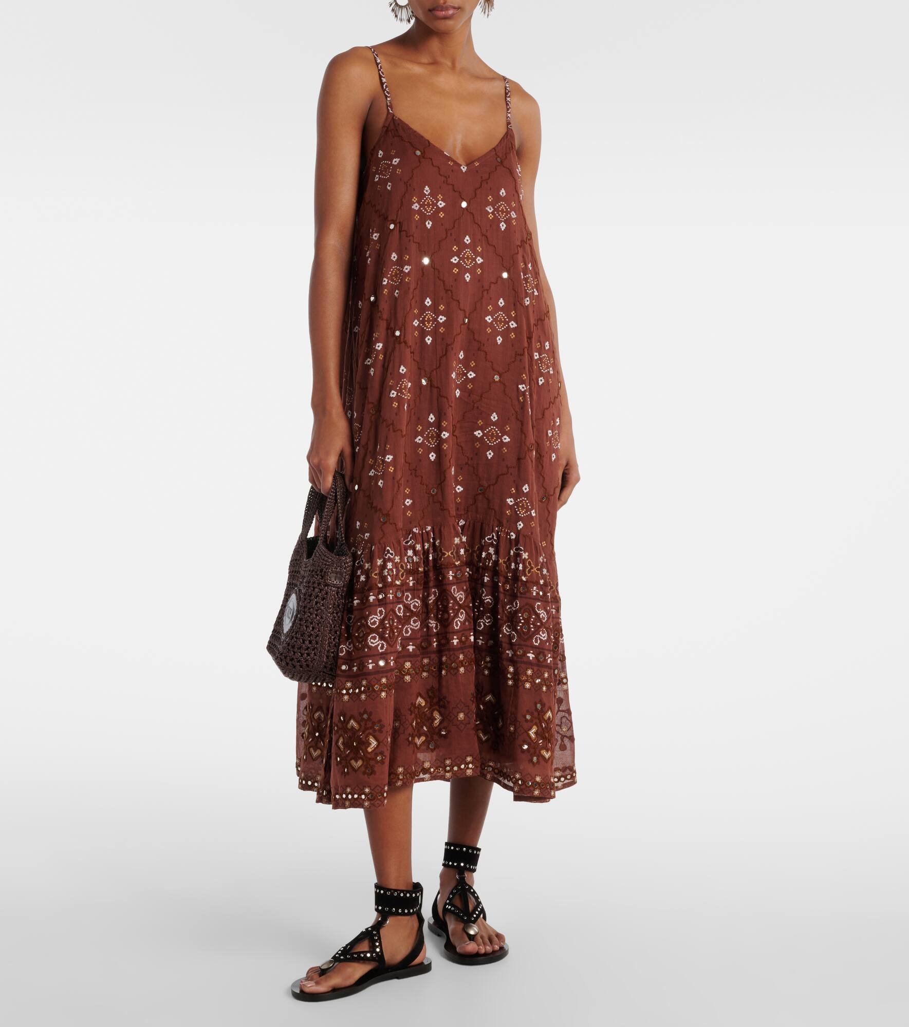 Printed cotton slip dress - 2